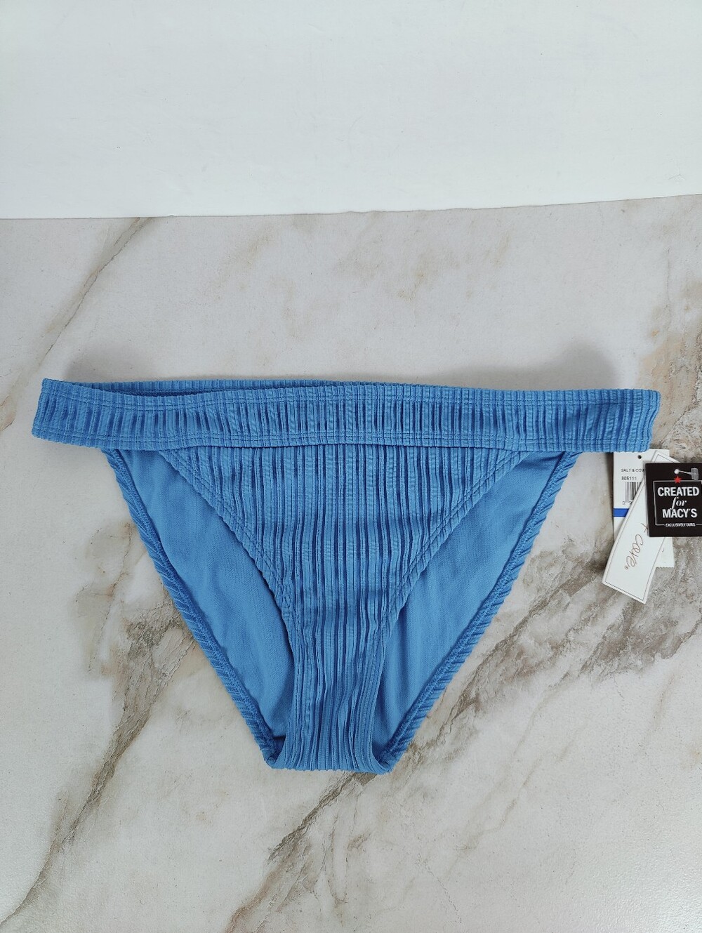 NWT Salt + Cove Blue Ribbed Bikini Bottom, Sz XL